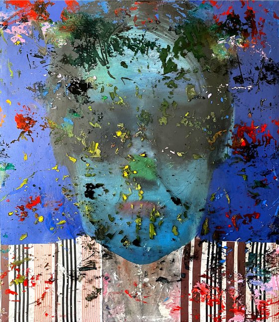 Blue Abstract Face