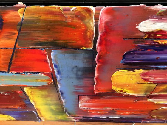"Peel Back The Layers" - SPECIAL PRICE-  Original PMS Oil Painting On Reclaimed Wood - 30 x 16 inches