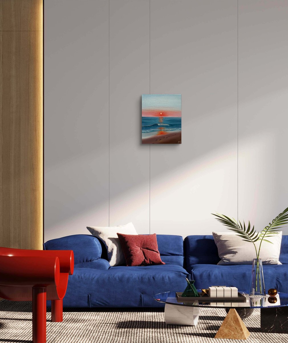 Impressionistic Landscape Oil Painting By Aisylu Burangulova, 9 X 12, Morning Walk, Original Artwork