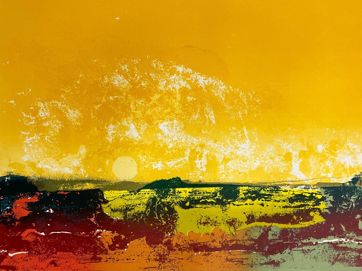 Organic Landscape Screenprint By Tim Southall, 20 X 17", Summer Day, Original Artwork