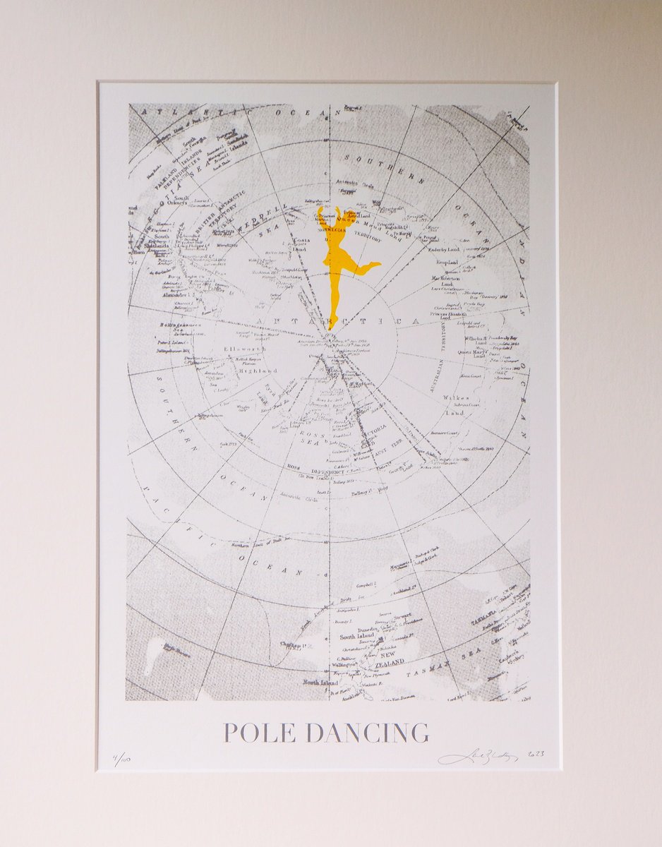 Transport Screenprint By Lene Bladbjerg, 16 X 20", Poledancing, Original Artwork