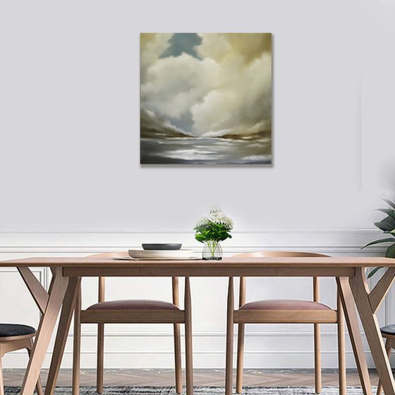 A Home At The End Of The World - Original Seascape Oil Painting on Stretched Canvas