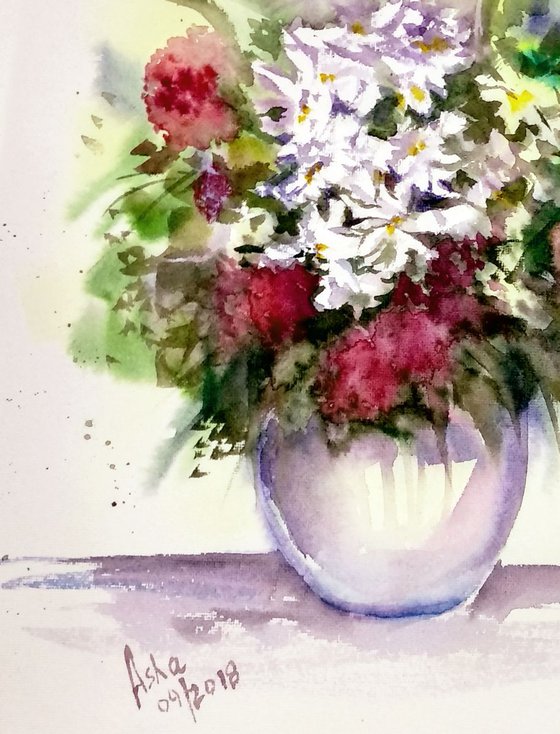 Vase of Wild Summer Flowers