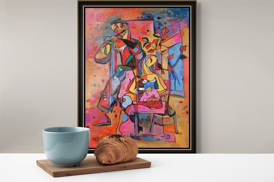 Colorful Café Scene