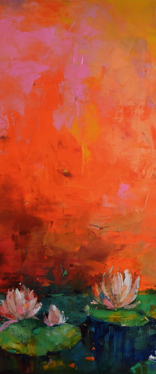 Lily pond. Orange love by Zhanna Kondratenko
