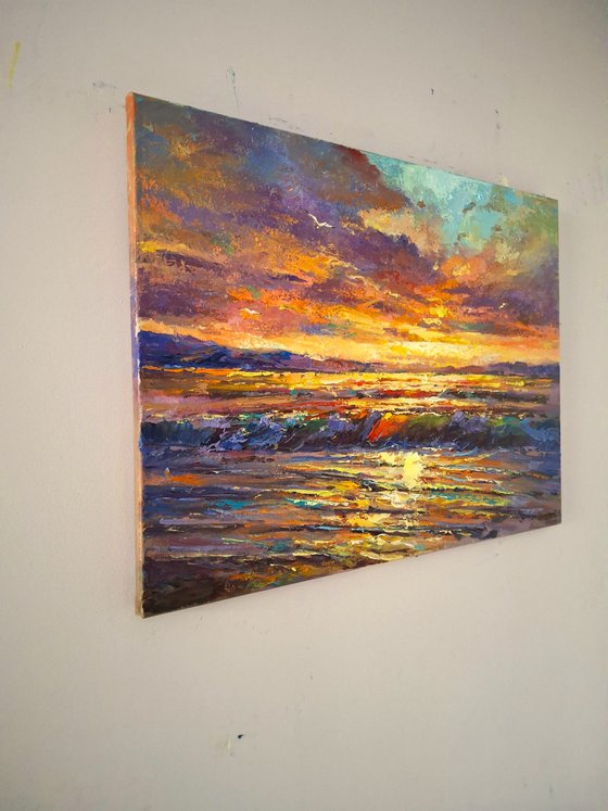 Sun Melting into Waves