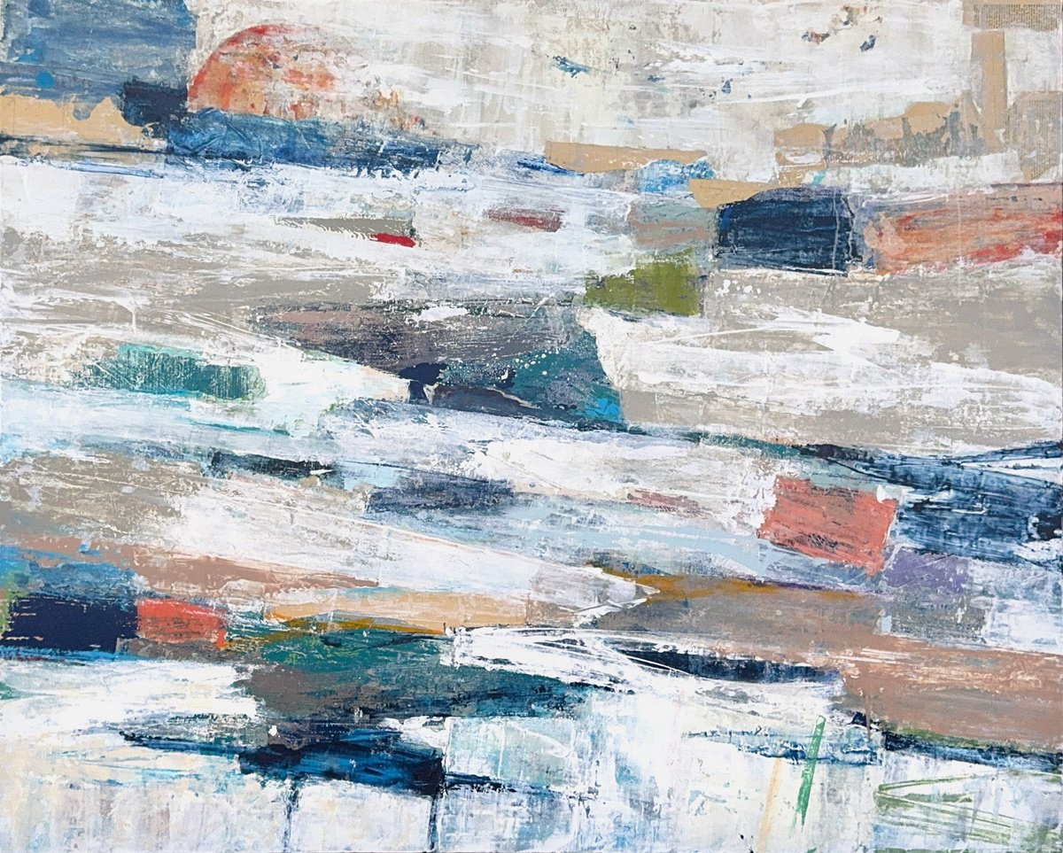 Organic Abstract Acrylic Painting By Adam Collier Noel, 60 X 48, Winding Earth, Original Artwork