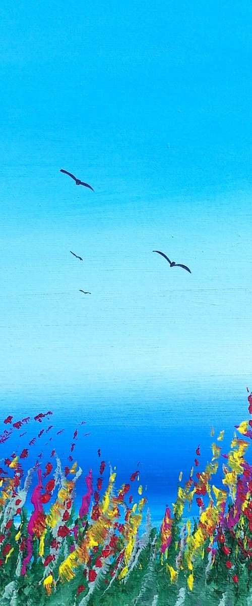 Summer Memories - Great gift for Beach Lovers; Modern Art Office Decor Home Seascape by Mel Graham