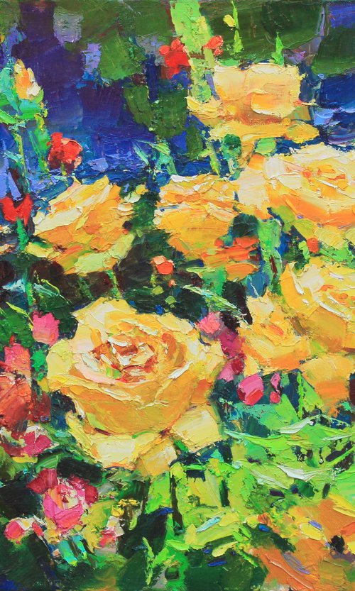 Yellow roses by Alisa Onipchenko-Cherniakovska