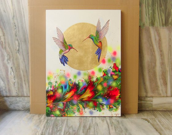 39.4" Hummingbirds in flight