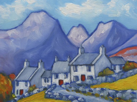 Valley Cottages and Red Doors-Nant Ffrancon, Snowdonia