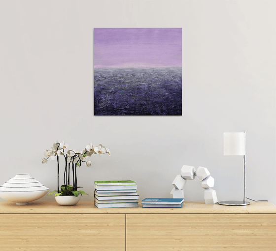 Mauve and violet abstract landscape Affordable art for decoration Home design