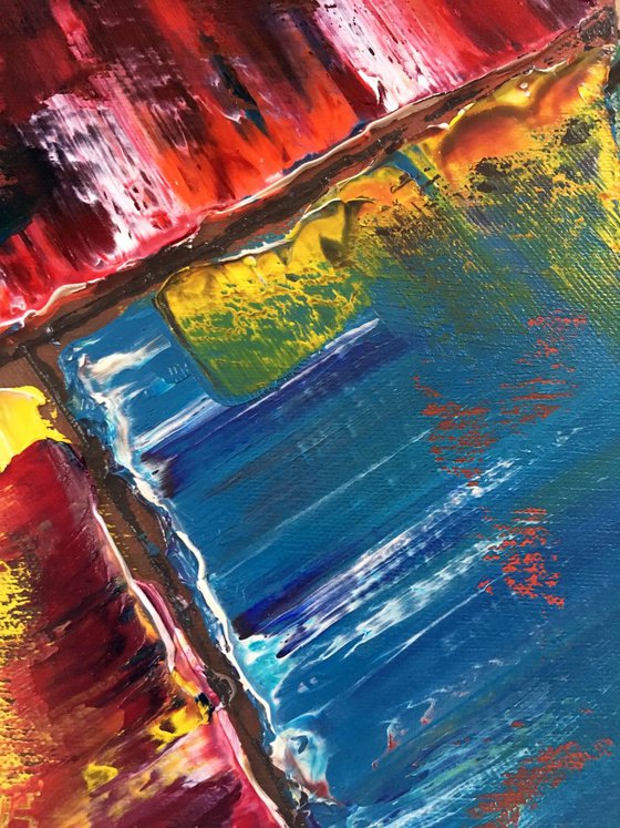 "Tiny Oils Series" - SAVE As A Series - Original Abstract PMS Oil Painting Series, Two 12 x 9 inch paintings