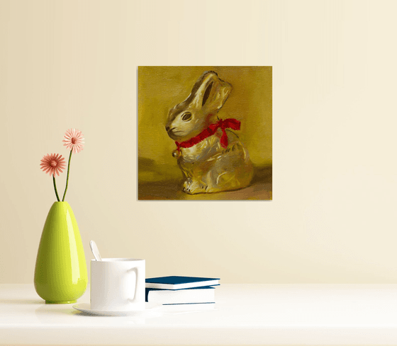 Golden Bunny - Original oil painting