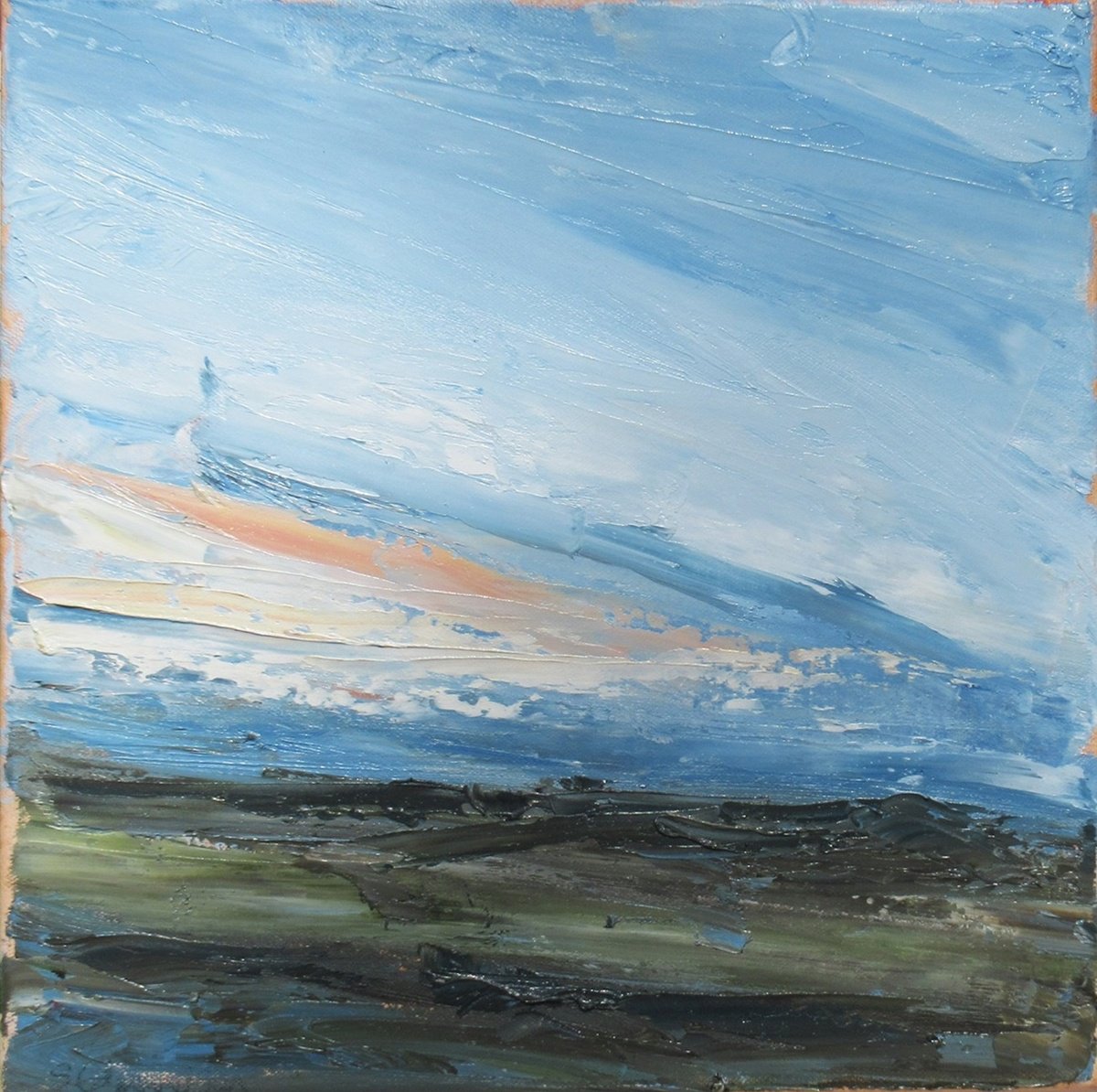 Expressive Landscape Oil Painting By Sherry Edmondson, 15 X 15", A New Day, Original Artwork