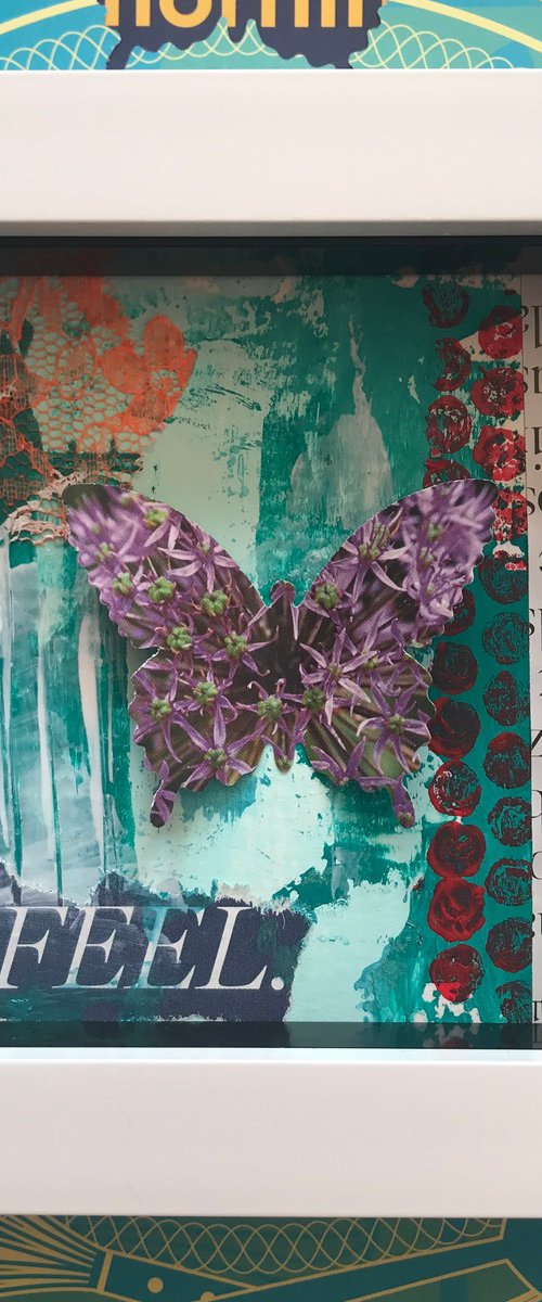 Mini Beauty  No5 - Abstract Butterfly in Box by Hernan Reinoso