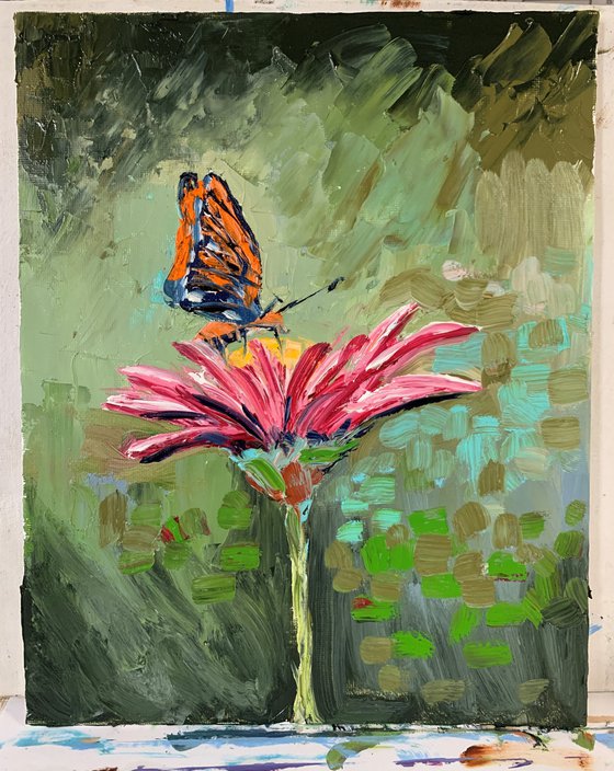 Butterfly and a flower.
