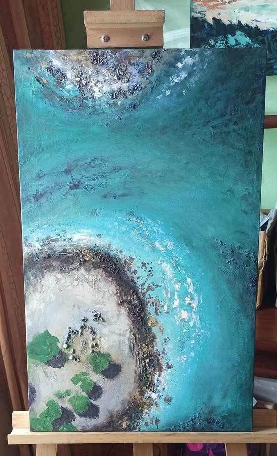 Abstract seascpae(50x80cm, oil painting, ready to hang)