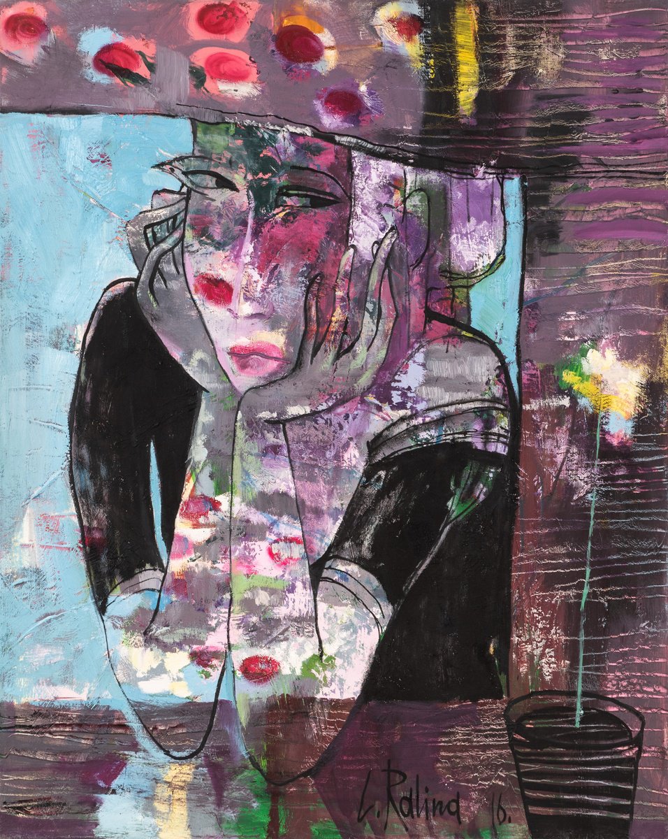 Portrait Oil Painting By Yelena Ralina, 31 X 39", Cloudiness, Original Artwork