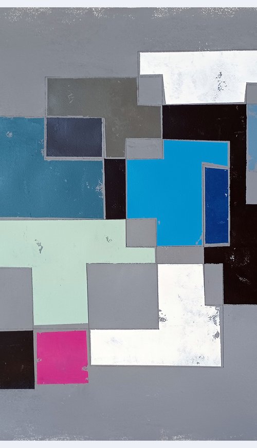 Grey and blue composition by Luis Medina