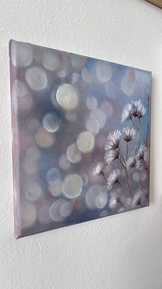 Soft Violet Floral Bokeh Light Painting