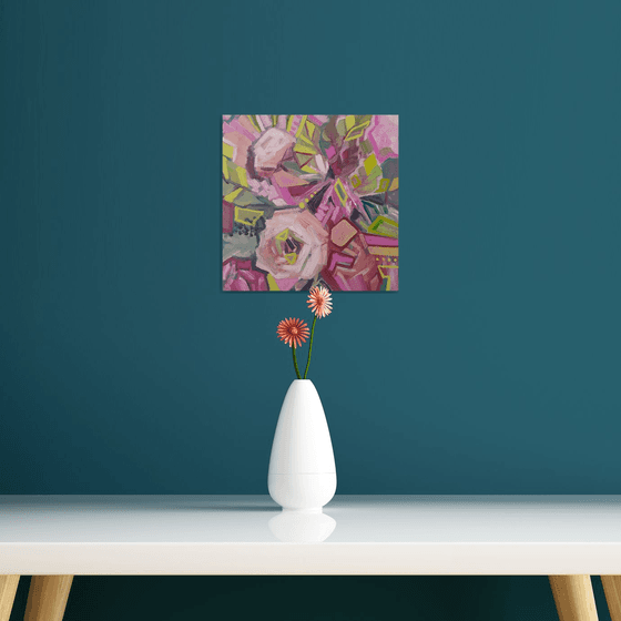 Small Abstract Floral Painting