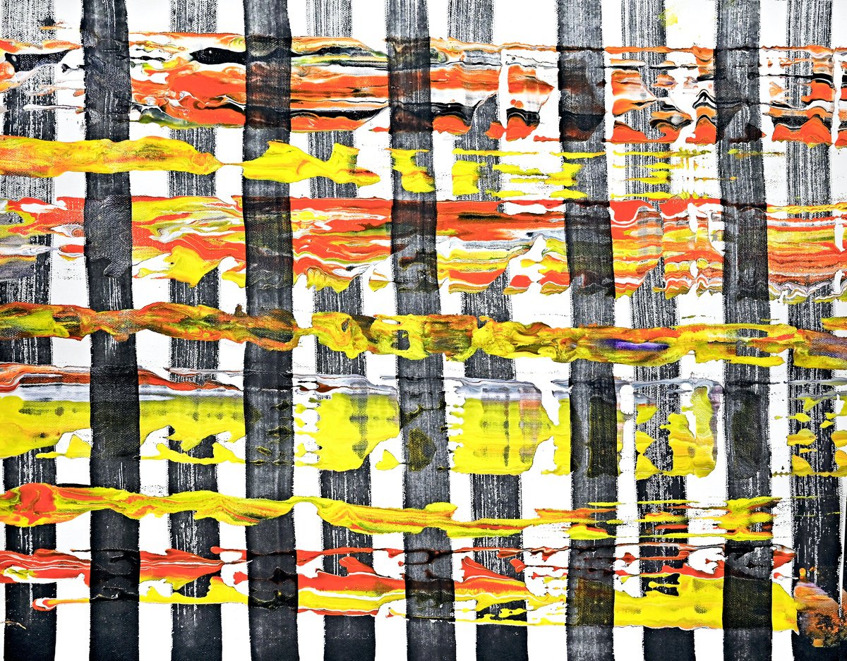 Abstract Acrylic Painting By Sumit Mehndiratta, 24 X 18", Composition 402, Original Artwork