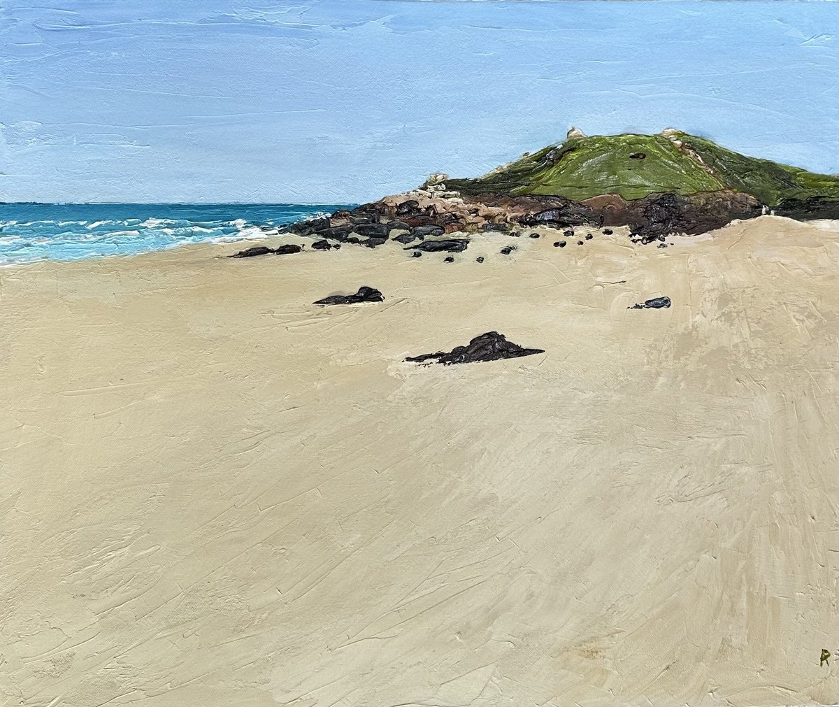 The Island from Porthmeor Beach by Ann Palmer