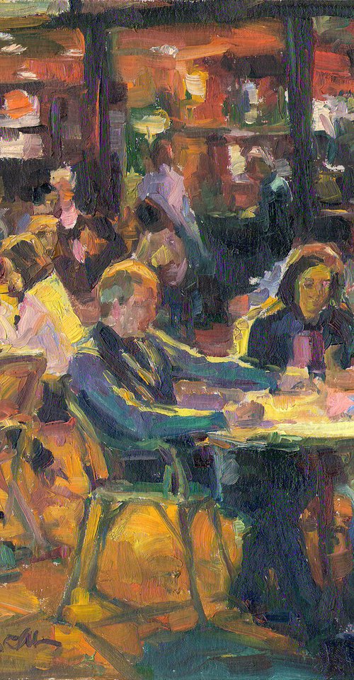 Café, evening by Vachagan Manukyan