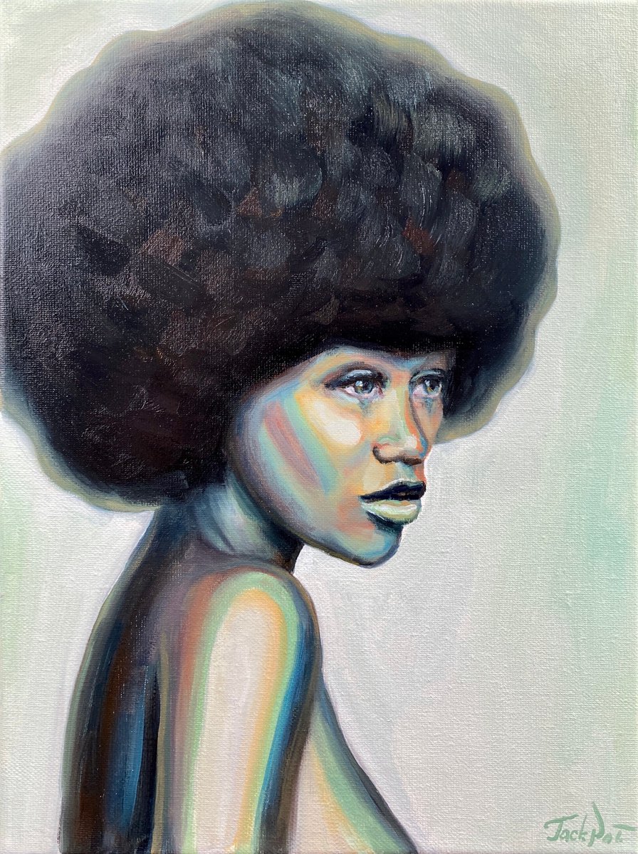 African queen portrait oil painting woman face art african american artwork original wall... by Evgeny Potapkin