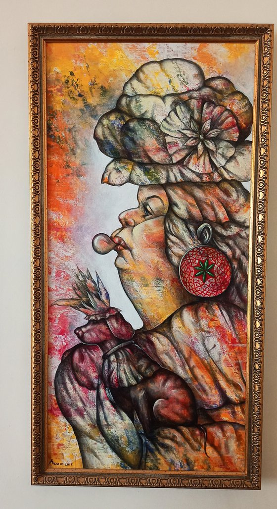 Childhood memory 37x77cm ,Acrylic/canvas, ready to hang