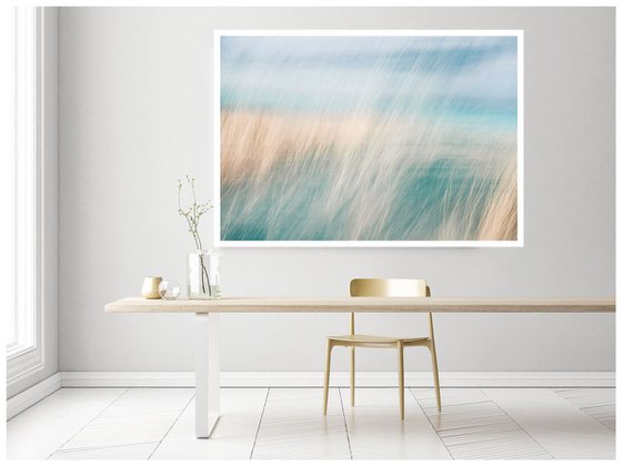 Lost in the Dunes I - Teal beach abstract on Canvas