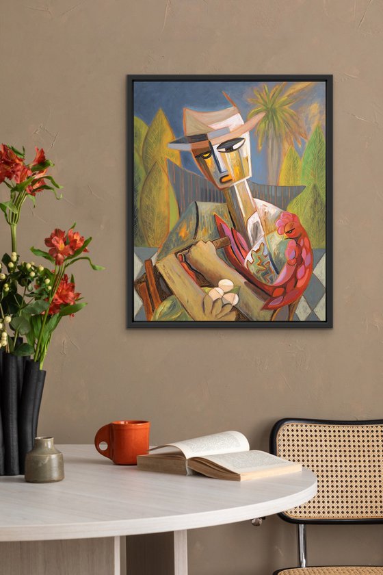 Echoes of Havana Man with Rooster