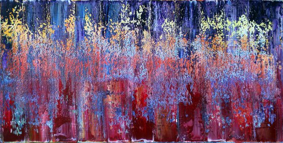 "Sound Wave" - FREE WORLDWIDE SHIPPING - Original Large PMS Oil Painting On Canvas - 48 x 24 inches