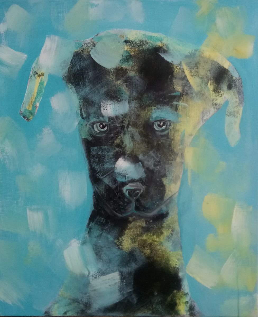 Naive Animal Acrylic Painting By Maija Nochevnaya, 21 X 26", Sunny Bunny, Original Artwork