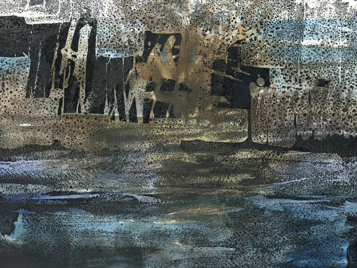 Abstract Landscape Painting By Elizabeth Anne Fox, 16 X 12, Icefall, Original Artwork