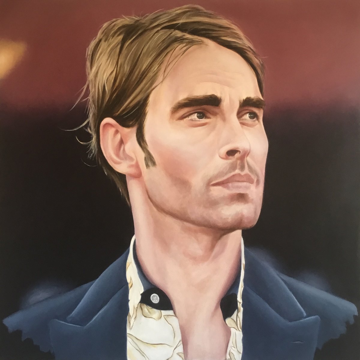 Urban And Pop Portrait Oil Painting By Mullo Art, 39 X 39", A Quiet Place In The Light, Original Artwork