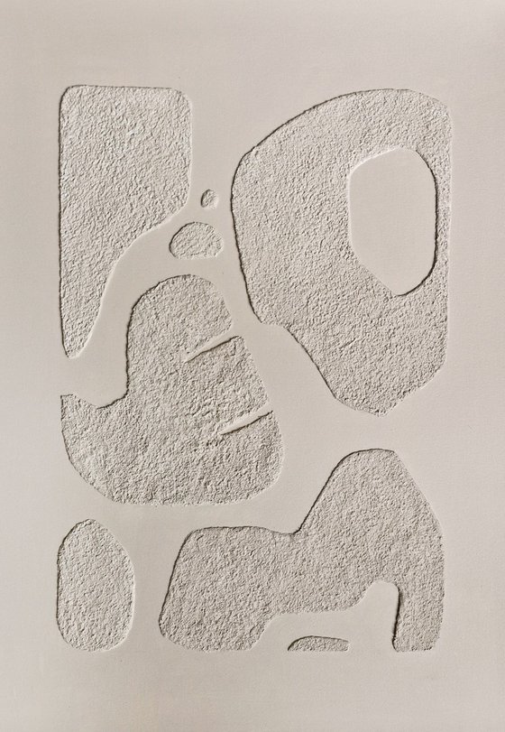 "Cream bay 6" High textured cream art