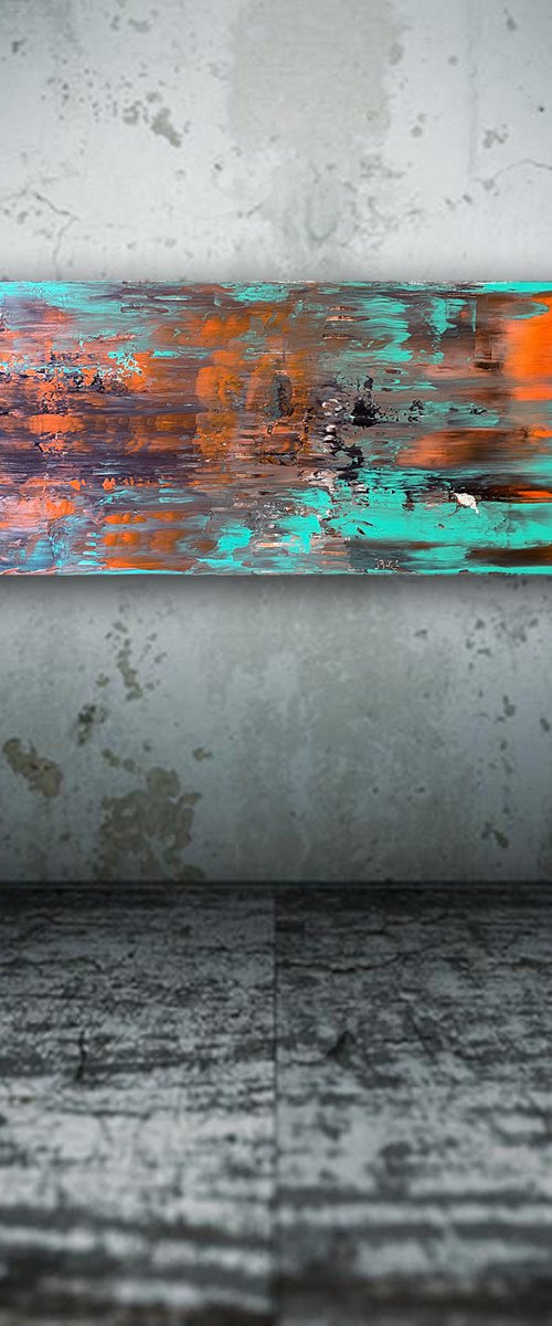 "Trip The Light Fantastic" - Original PMS Large Abstract Acrylic Painting On Canvas - 40" x 16" by Preston M. Smith (PMS)