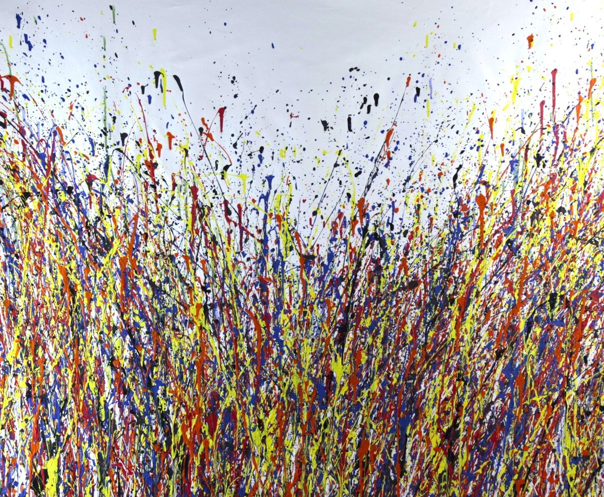 Abstract Acrylic Painting By Alessandro Butera, 40 X 35, Drop Of Fantasy, Original Artwork