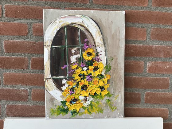 Window with yellow Flowers