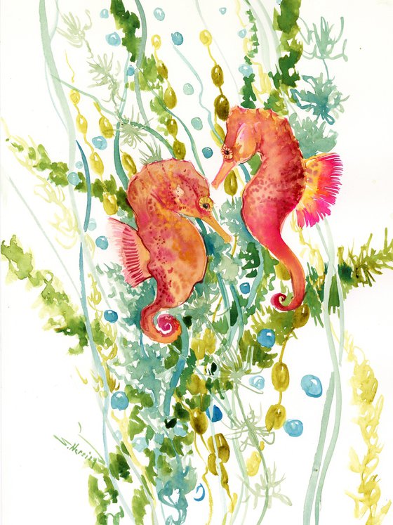 Seahorses Underwater Scene