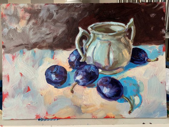 Still  life with plums.