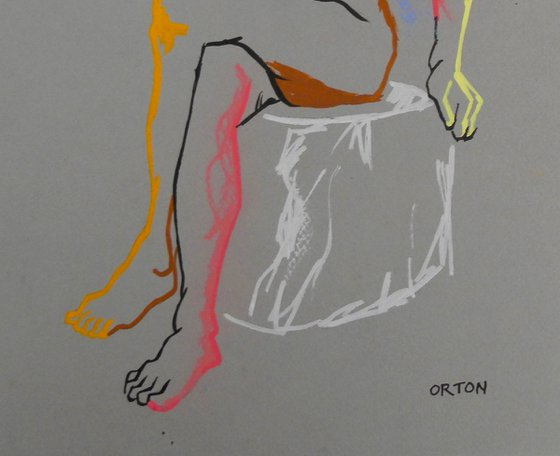 Male Nude Painting On Paper