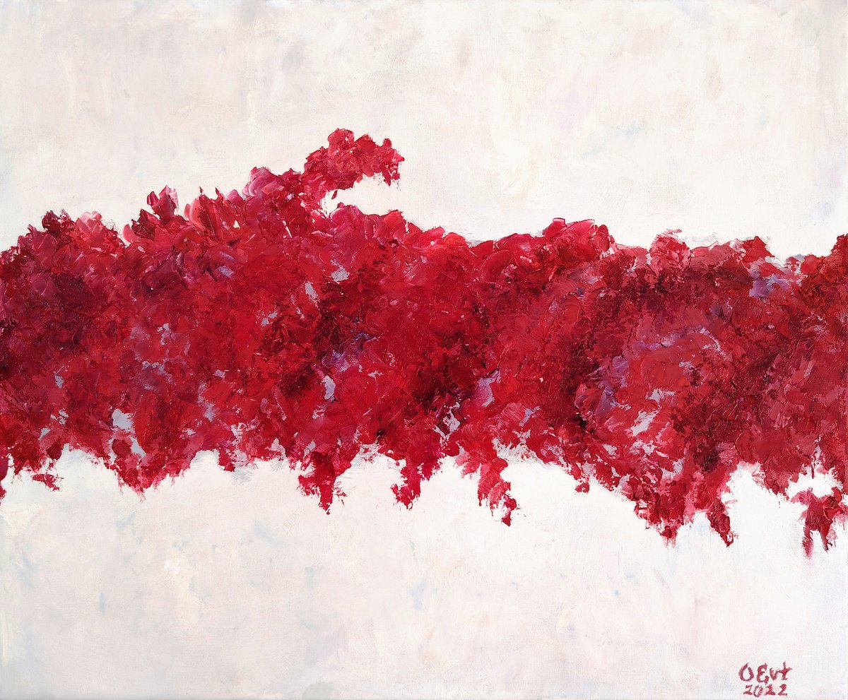 Expressive Oil Painting , Bougainvillea Full Of Hope By Oksana Siciliana, 24 X 20, Artwork For Sale On Artfinder