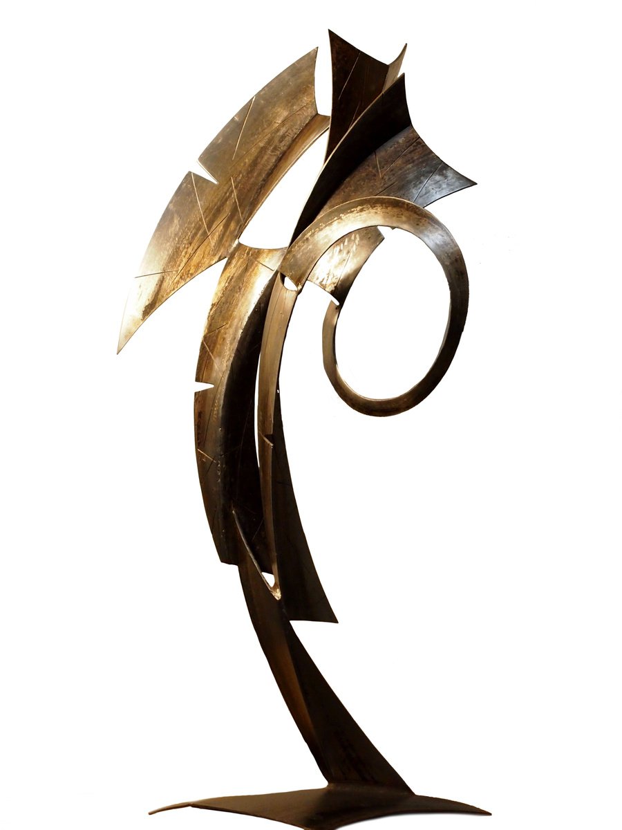 Abstract Sculpture By Stevlin Yovchev, 19 X 39", "Figure", Original Artwork