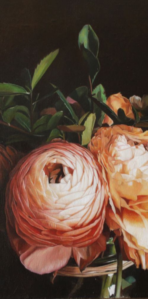 small flowers on black by Darya Klunnikova