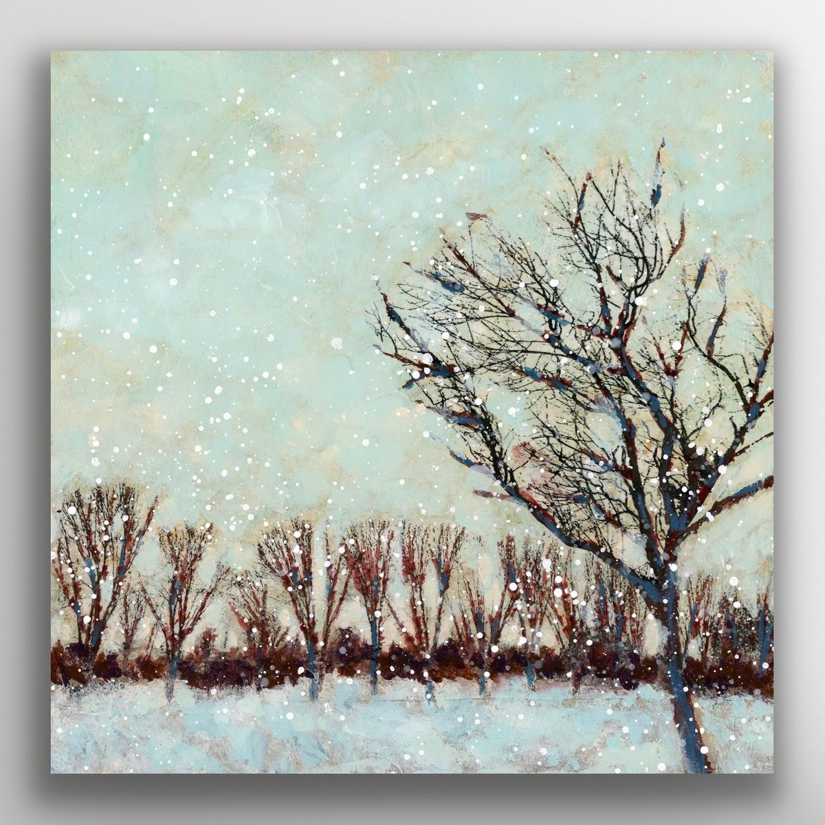 Impressionistic Giclee Print , The Sound Of Snow 2 By Melinda Macdonald, 20 X 20, Artwork For Sale On Artfinder