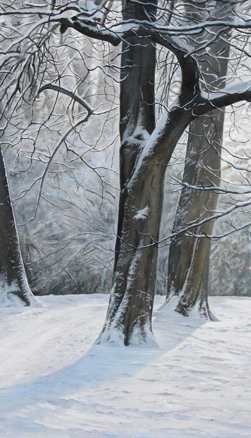 Winter in the park (Original Oil Painting) by Mayrig Simonjan