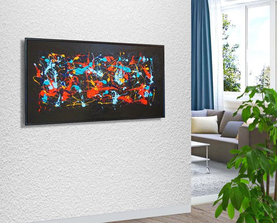 NIGHT  FLASHING, 3D, RICHTER MODE, XL, framed